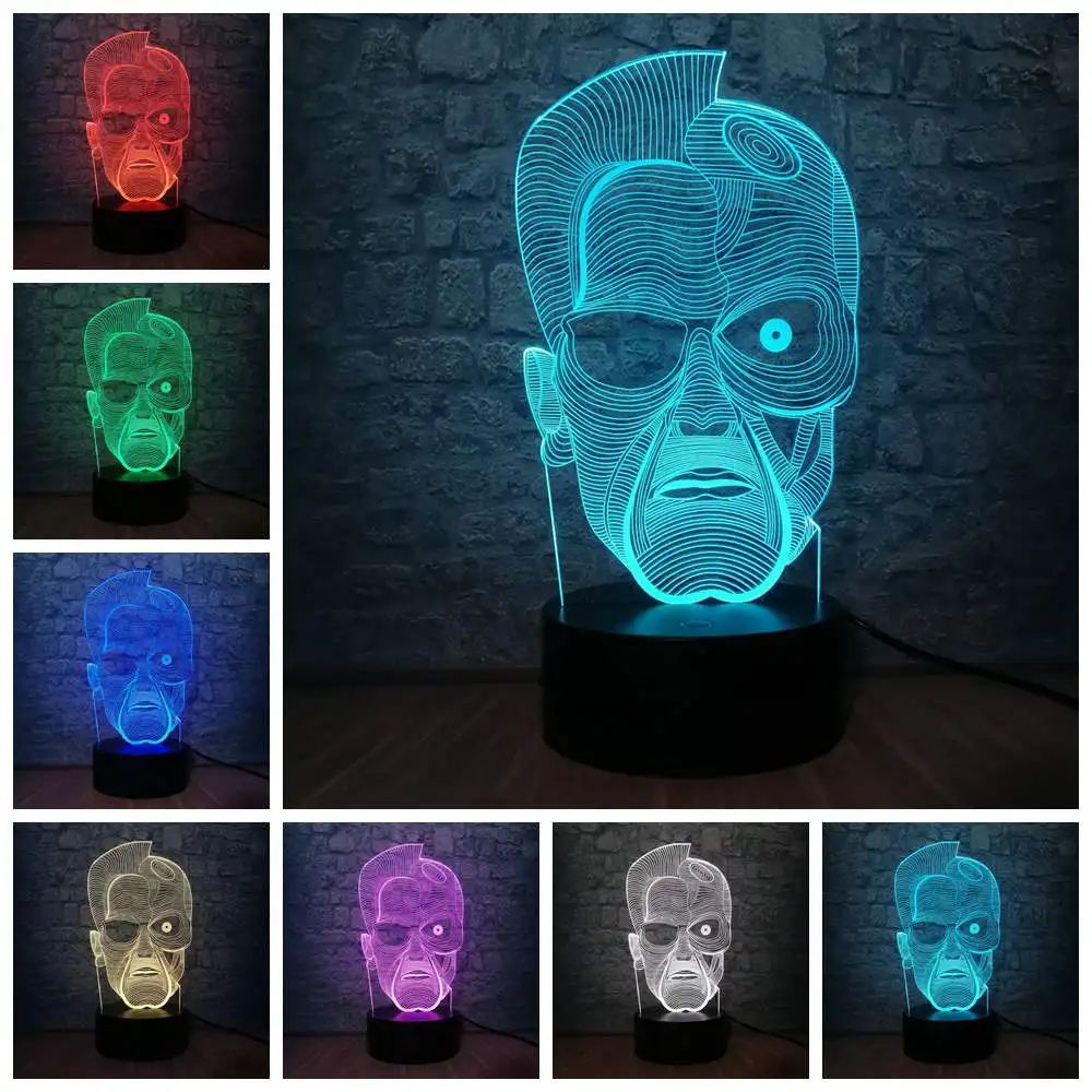 Фильм Терминатор 3D креативный Ночник светильник герои Рисунок 7 цветов меняющий