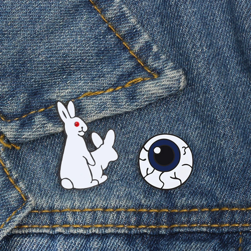 Брошь в виде белого кролика креативная эмалированная металлическая брошь с