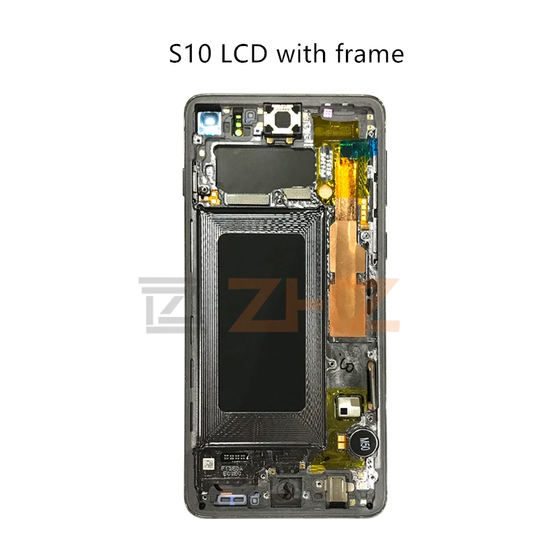 Montaje de digitalizador de pantalla t&aacute;ctil con Marco, piezas de repuesto para Samsung Galaxy S10 lcd G973 S10 Plus G975-4
