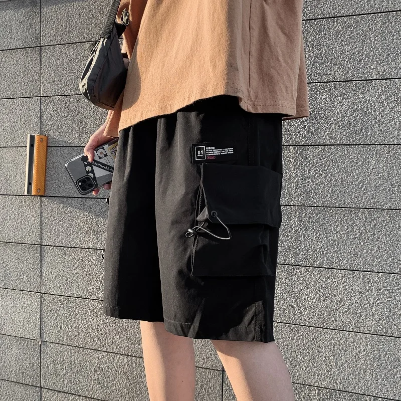 

Summer thin tooling shorts Korean fashion loose five-point pants harajufeng bf fashion brand ins casual men's pants