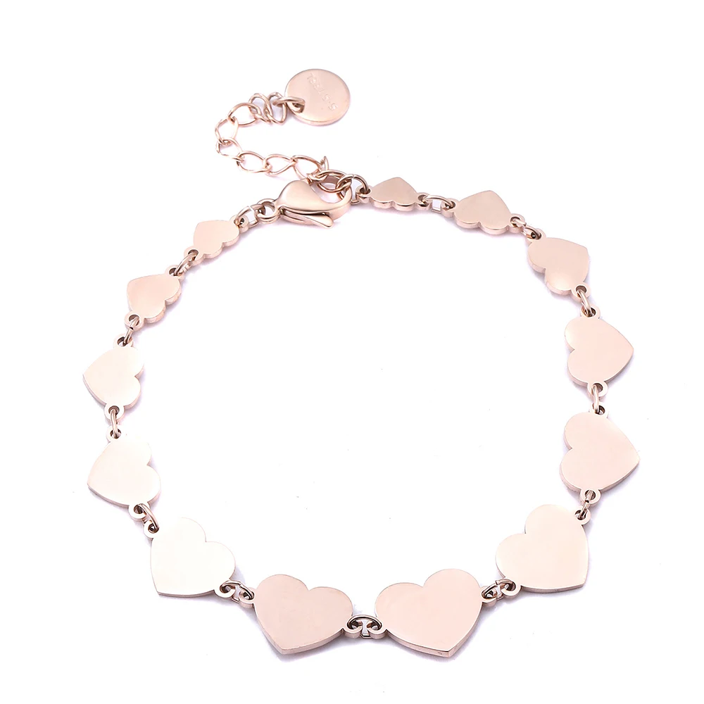 Браслет из нержавеющей стали в стиле бохо женский браслет с шармами форме сердца