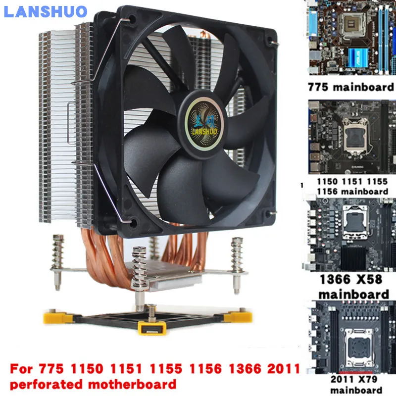 3/4PIN RGB светодиодный Процессор кулер 6-Heatpipe 12V(12 см); охлаждения радиатора для LGA 775 1150 1151 1155 1156 1366 2011 - Цвет лезвия: NO Light High Speed