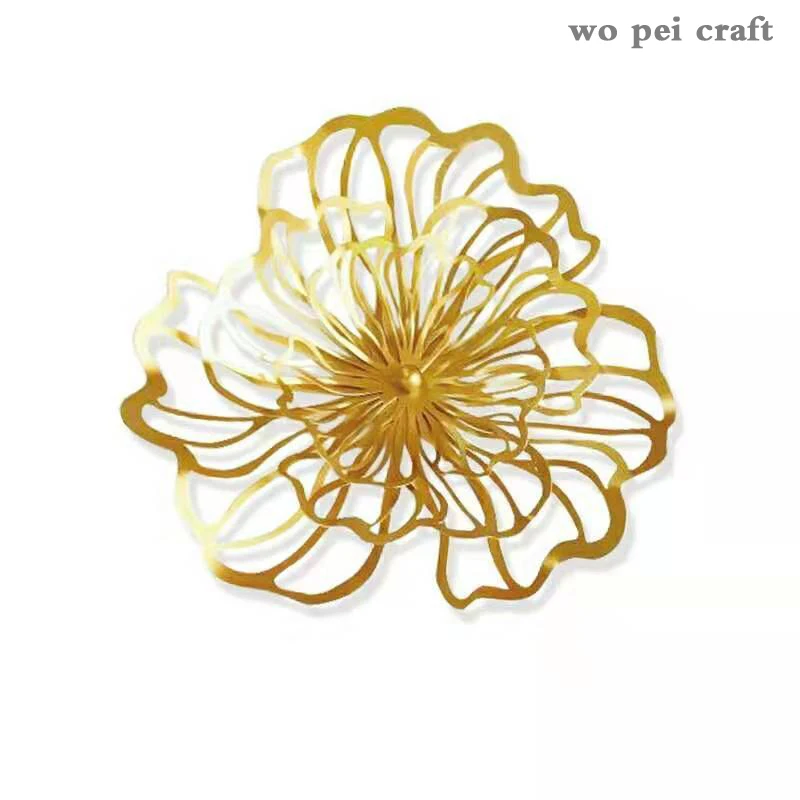 

Simplicity Wall Decoration Metal Hollow Floral Hanging Ornaments Golden Flowers Pendant Backdrop Display Home Decor Modern