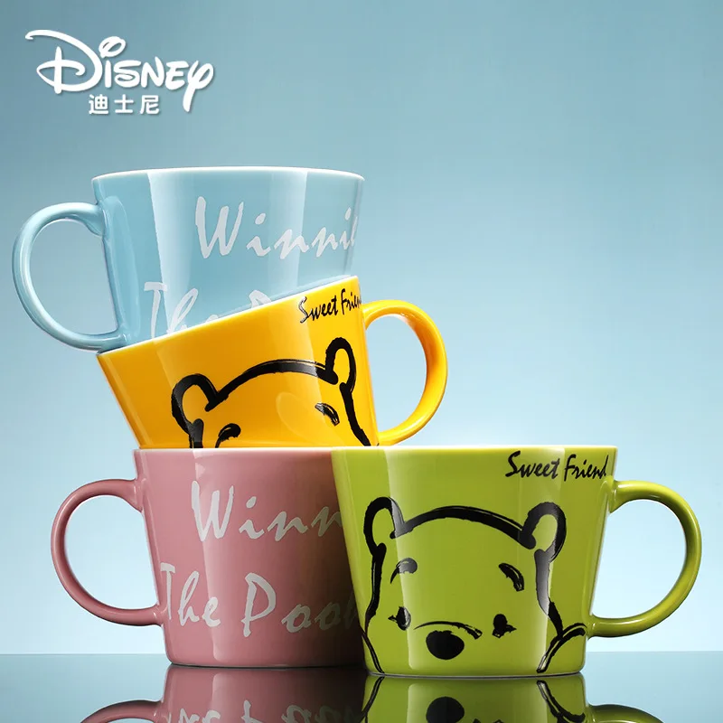 

Disney Mug Cup 350ML Winnie The Pooh Pattern Ceramic Cup Creative Simple Big Cup Caliber Cartoon Office Cup