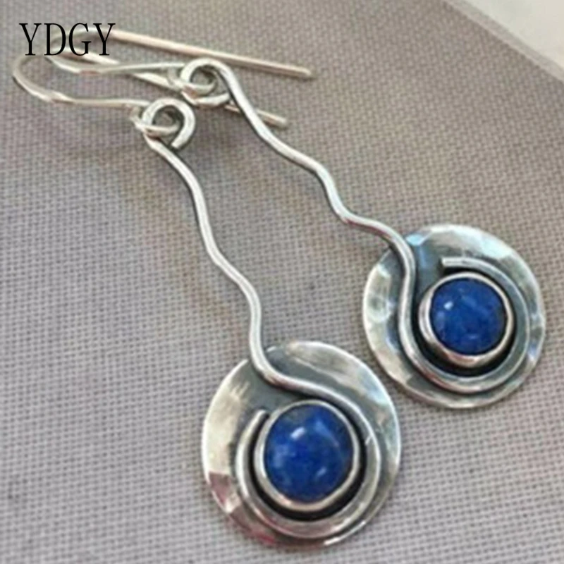 Длинные геометрические большие серьги YDGY богемные ручной работы изогнутые из