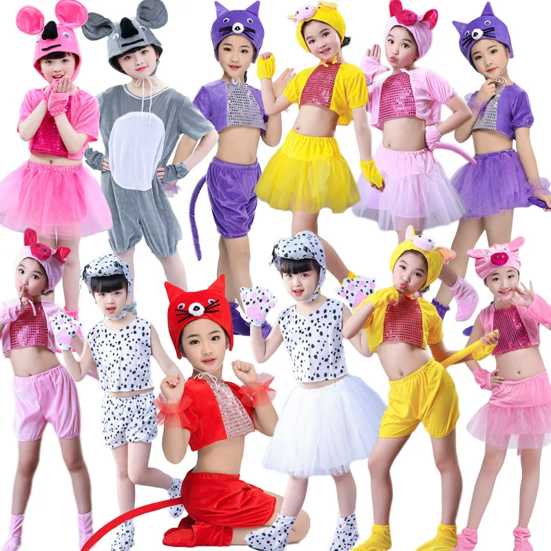 Детские костюмы для показа собак, костюмы животных для детей, котята, Короткие свиньи, сценические костюмы