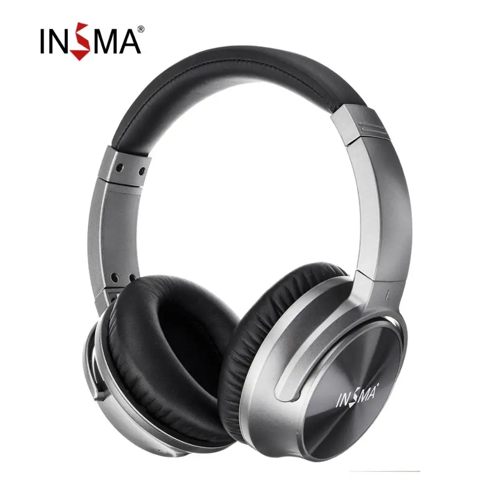 

INSMA ANC Bluetooth Headset Active Noise Cancelling Wireless Headphone with Microphone Earphone Deep Bass Music 20H Playing time