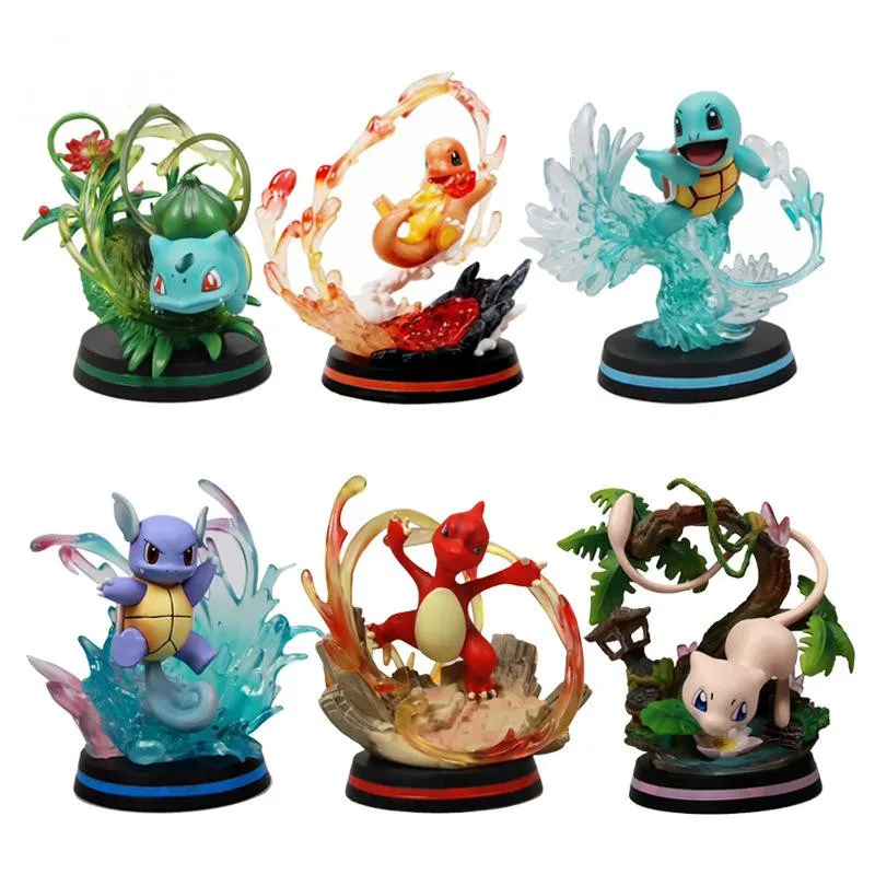

Lastest Kawaii Genuine Pokemon Charmander Bulbasaur Squirtle Mewtwo Blastoise PVC Figures Collectible Model Toys Kids Gift Boxed