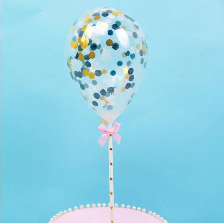 black ballon 1pcs Натуральный зеленый Растительный Торт Топперы лазерные флажки для кексов джунгли Вечеринка день рождения детский душ торт Топпер свадебный торт украшение питания - Цвет: black ballon 1pcs