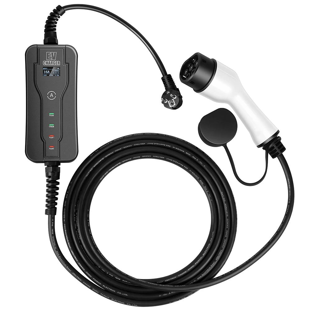 Продажа Зарядное устройство Teschev для электромобилей, тип 1 и тип 2, уровень 2, 16 А, портативное зарядное устройство для электромобиля, умное автомобиль...