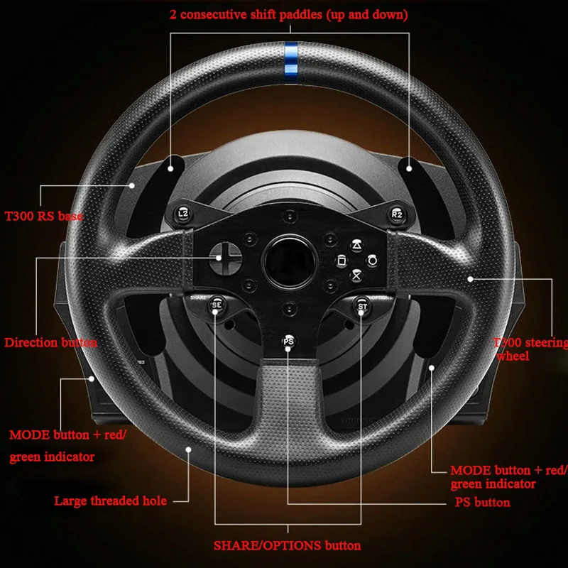 Чехол на руль из углеродного волокна для thrusmaster T300RS набор модификации рулевого