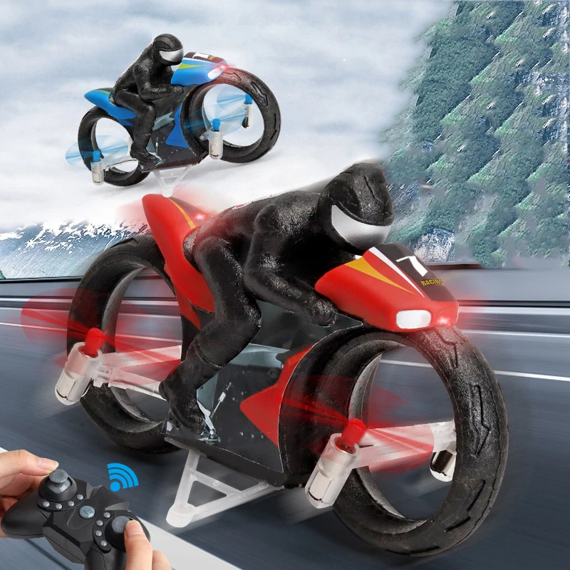 

Land and air amphibious remote control four-axis motorcycle aircraft Mini UAV tumbling light aircraft