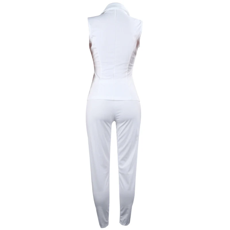 

Women's Blazer pants two-piece suit Casual office temperament office Sleeveless jacket small suit Slim cropped trousers