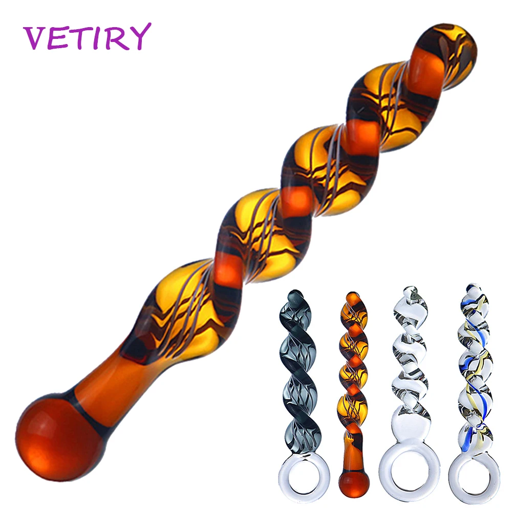 Стеклянная спиральная Анальная пробка вагинальная стимуляция точки G массажер