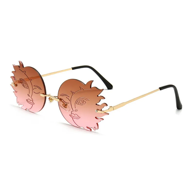 

Vintage Rimless Sunglasses Women 2020 Fashion Shell Designer Steampunk Sunglasses Men Pearl Tassel Frameless Punk Glasses Oculos