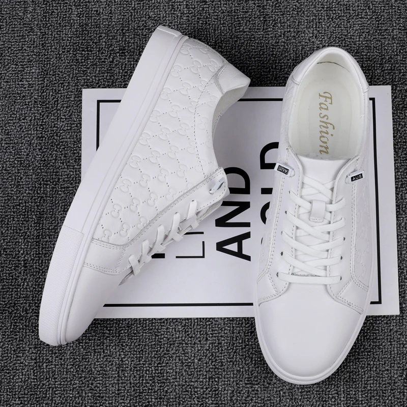 

Original Man Leather Casual Sneakers White Walking Shoes Mens High Quality Youth Casual Shoes For Men Comfortable Men Flat Shoe