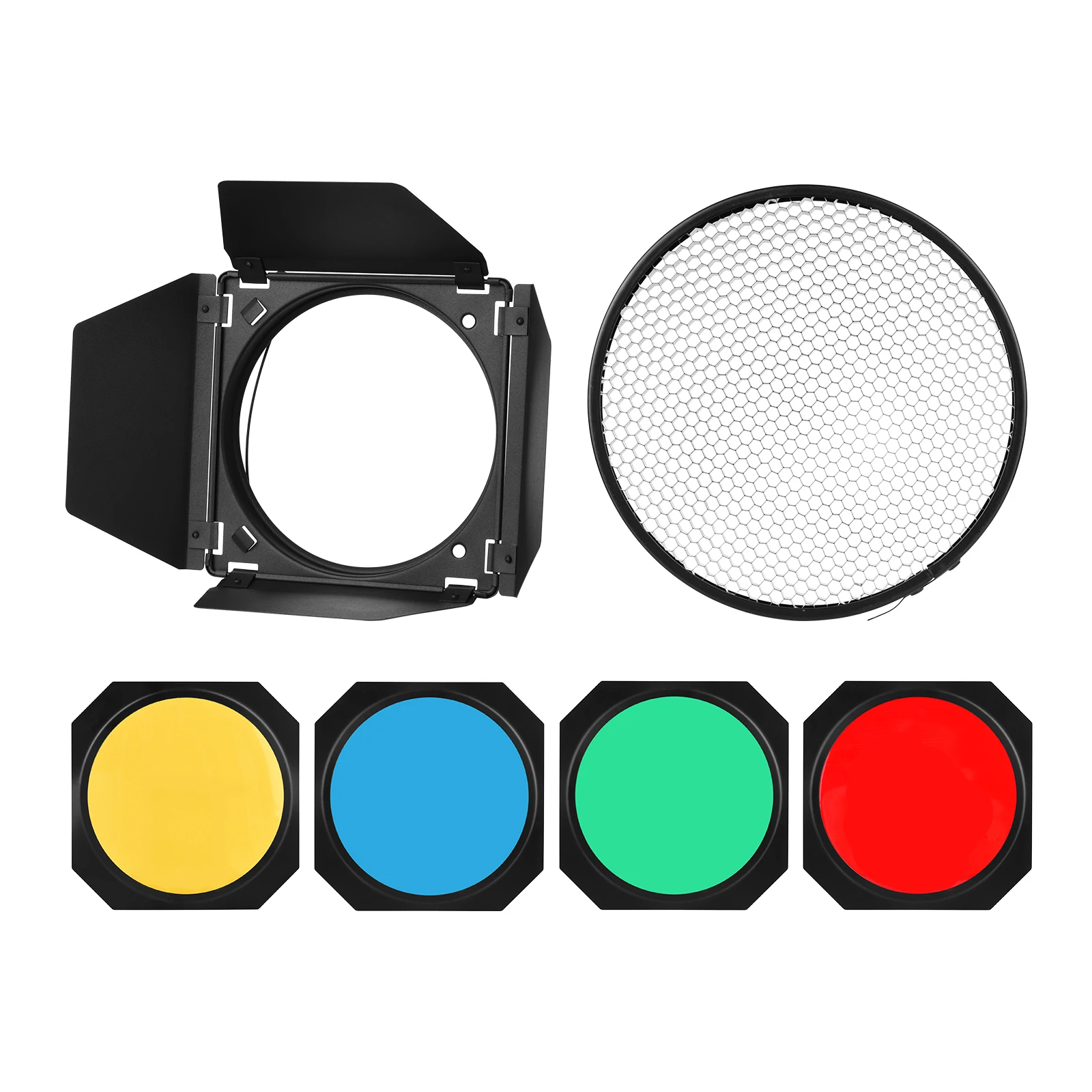 Godox BD 04 Barn Door Barndoor Kit с сотовыми цветными гелевыми фильтрами для GODOX SL60W SL150II SK400II