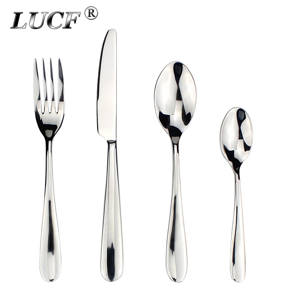 LUCF Западный столовые приборы из нержавеющей стали с толстой ручкой элегантный