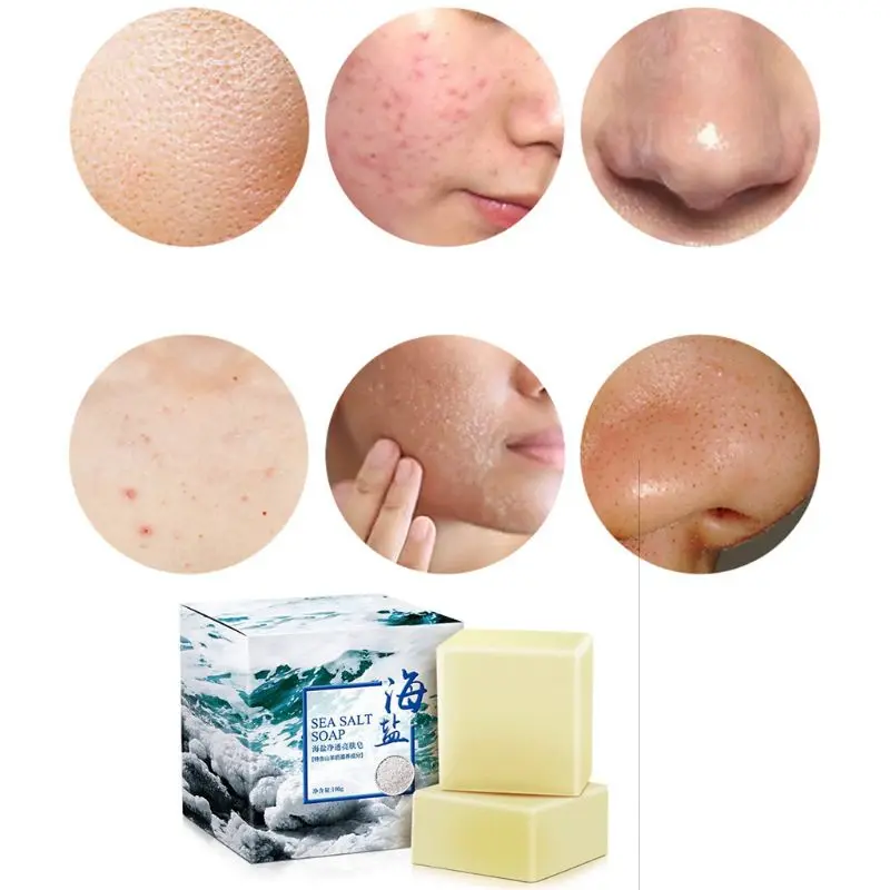100 г морской соли очиститель для лица против клещей мыло Удаление прыщей поры