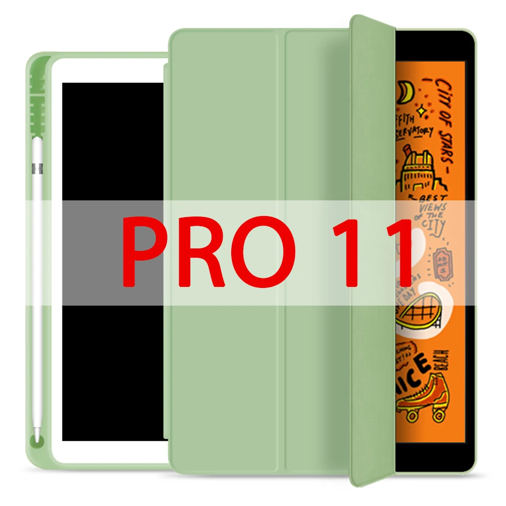Matcha green pro 11 Чехол для Ipad чехол для Ipad Air 10,5 дюймов / Новинка с держателем для карандашей кожаный чехол для IPad MINI 5 Чехол Pro 11 - Цвет: Matcha green pro 11