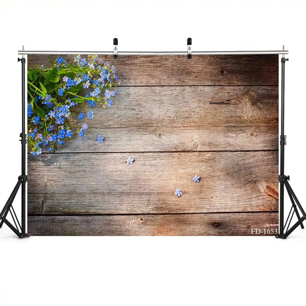 Синий цветок лепесток деревянная доска реквизиты для фона фотографии детского