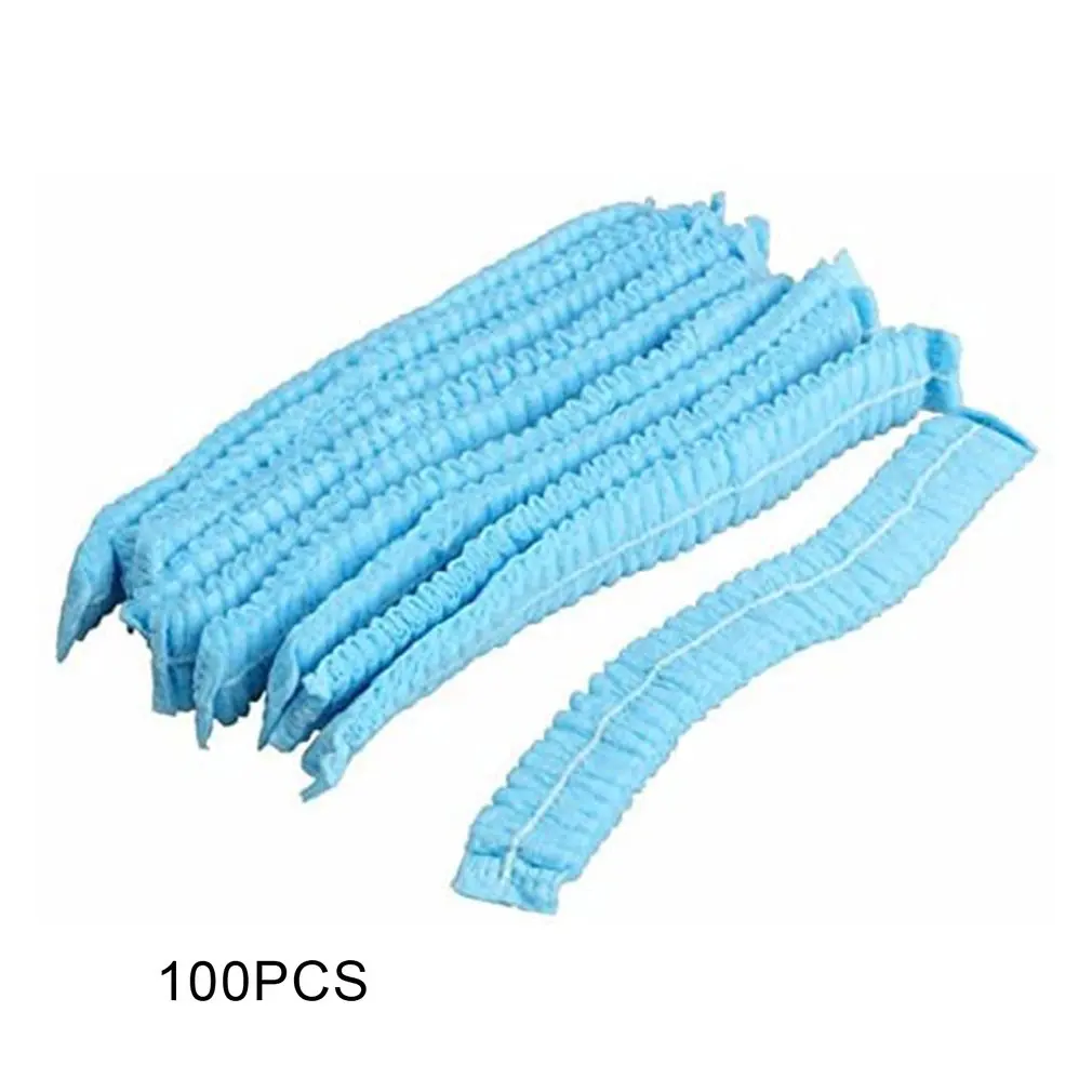 

100Pcs Disposable Hat Round Non-Woven Headgear Dust-Proof Chef Food Factory Workshop Anti-Hair Fall
