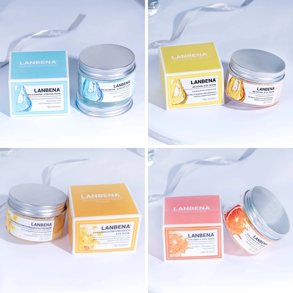 

LANBENA 50pcs Retinol Eye Mask Hyaluronic Acid Moisturizing Eye Patches Serum Anti-Aging Puffiness Dark Circles Bags Eye Care
