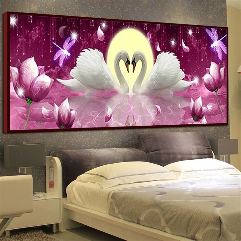 HUACAN 5D алмазная картина полностью квадратное животное лебедь дрель вышивка