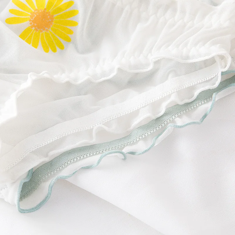 Трусики женские кружевные с оборками прозрачные хлопковые трусики-брифы модное