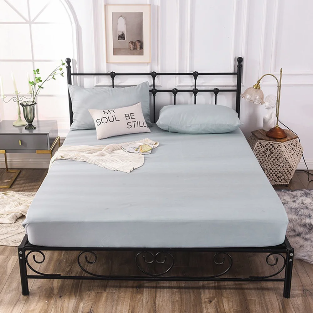 

ADOREHOUSE Waterproof Mattress Cover Washable Bed Cover Solid Color King Bed Protector Weatherproof Mattress Topper For Bed