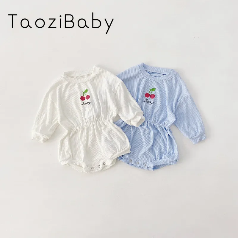 Одежда для маленьких девочек и мальчиков боди 2020 новый полосатый комбинезон с