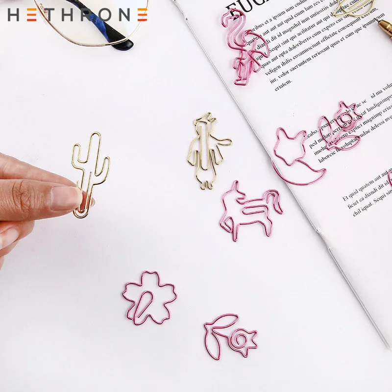 Hethrone 8 шт./упак. Красивая Закладка в виде фламинго многофункциональная