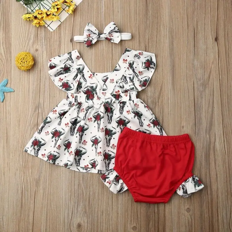 Новый брендовый комплект для малышей из 3 предметов Рождественская Одежда