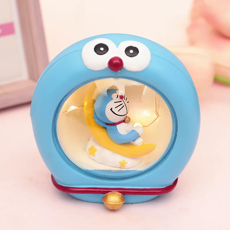 Doraemon Луна книга ночник смолы фигурки#2563 украшения дома игрушки коллекционная игрушка подарок на день рождения детей
