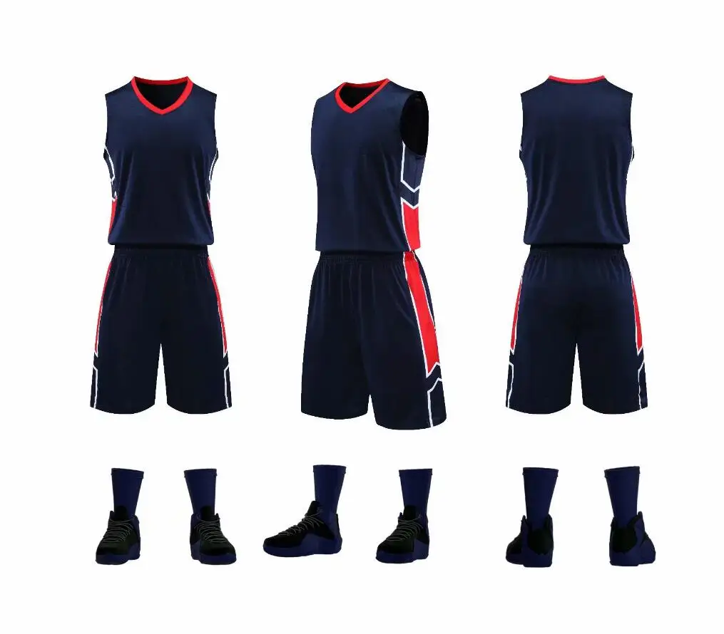

TYBURN New Men Basketball Jerseys Sets Team Uniforms Sports Kit Breathable Basketball Jerseys Shirts Suit Print