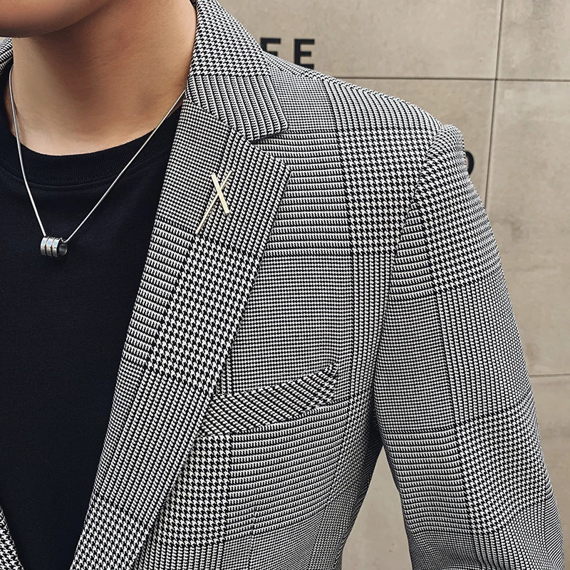 2021 (пиджак + брюки) новый мужской деловой Повседневный твидовый 2 набора маленьких
