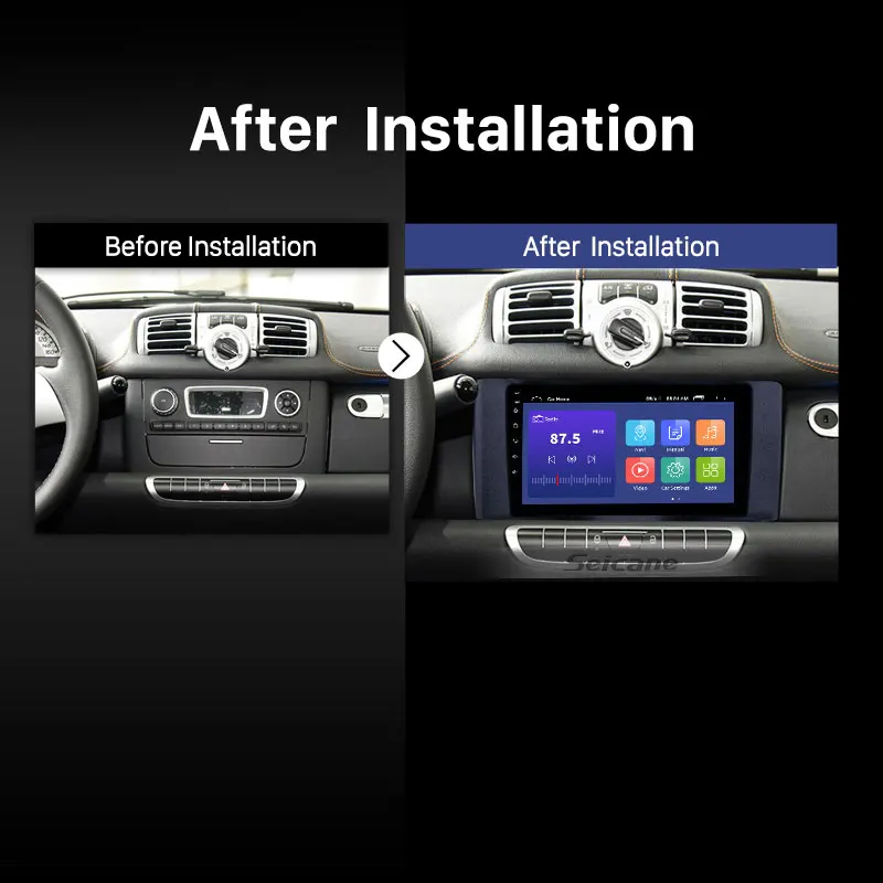 Автомагнитола Seicane Android 10 для Mercedes Benz Smart Fortwo 2010-2015 мультимедийный GPS трек Carplay dvd 2din