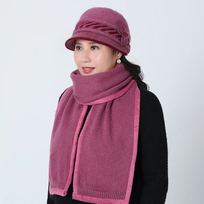 Новые украшения из кроличьего меха вязаная шапка и шарф набор с неровным краем в