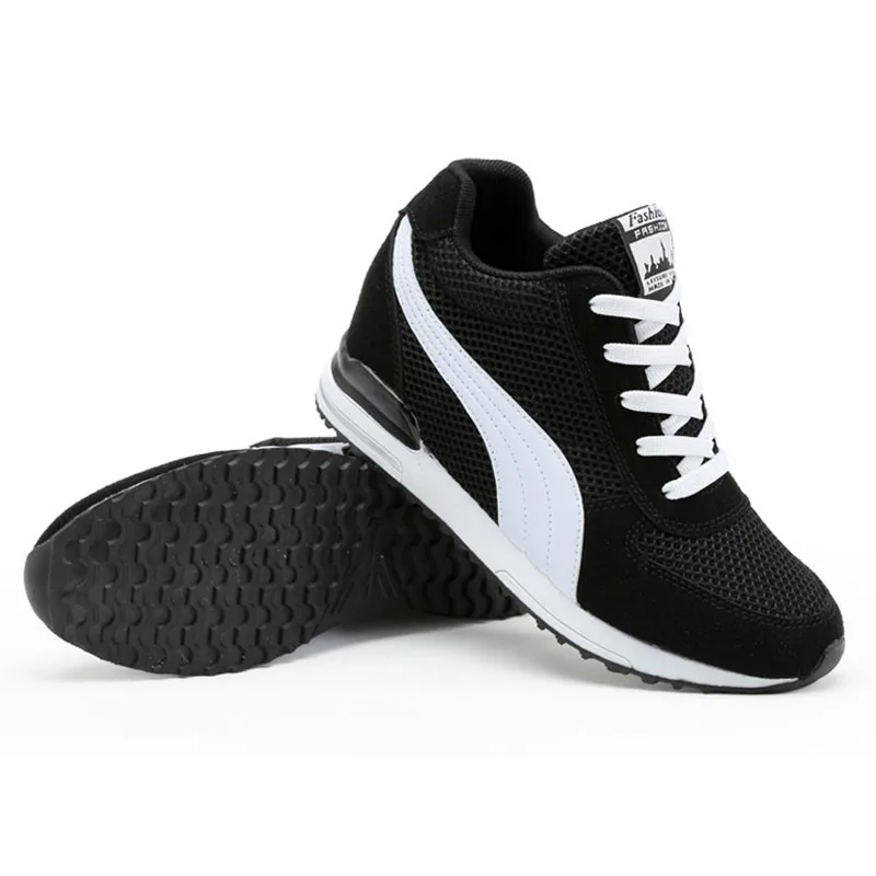 

LIN KING New Style Women Platform Shoes High Top Outdoor Casual Shoes Woman Lace Up Height Increase Shoes Girls Wedges Sneakers