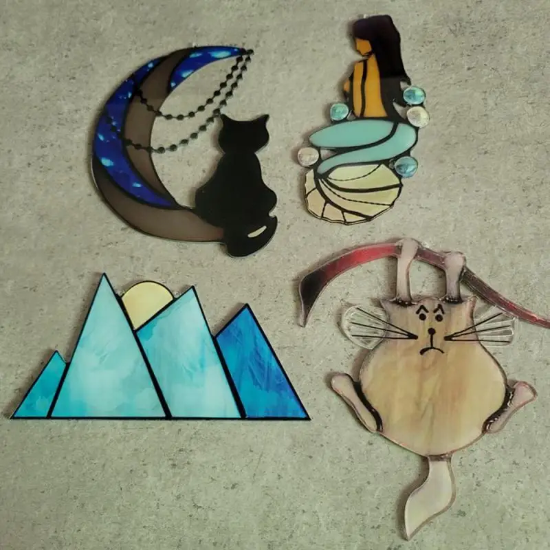 

2021 Newest home decoration mermaid cat pendant window decoration room window decoration ornaments