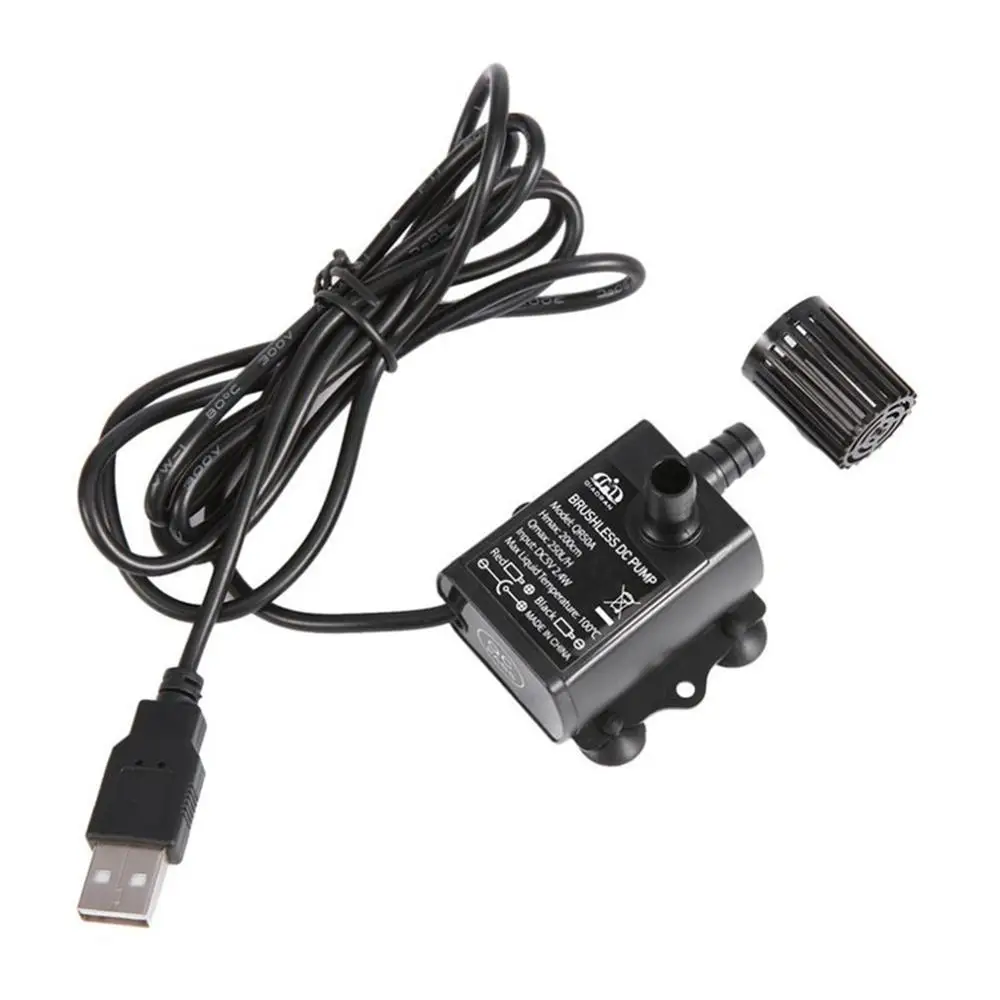 Mini Water Pump 5V 2.4W Ultra-quiet Brushless Waterproof Submersible Fountain Aquarium Circulating 250L/H Lift USB | Дом и сад