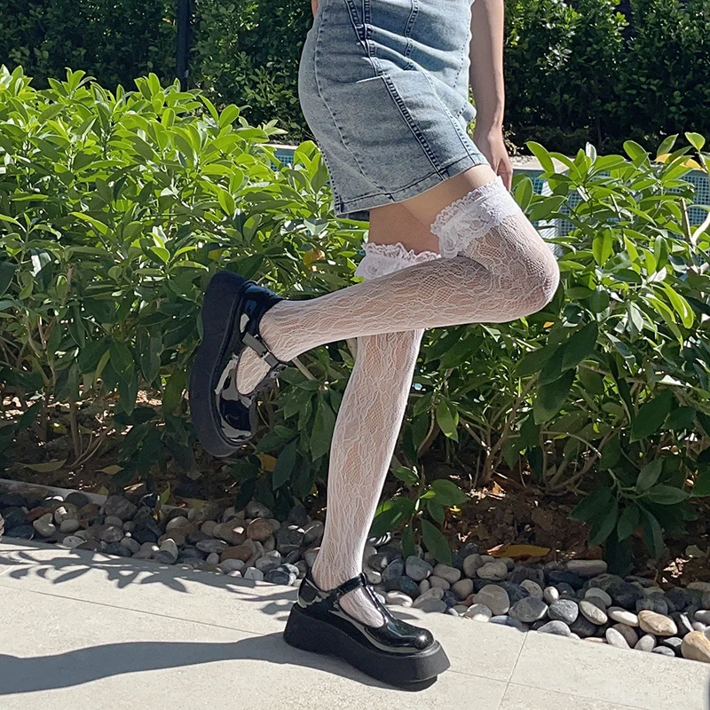 

Ladies Socks Lace Socks With Boots Lace Socks White Calf Socks
