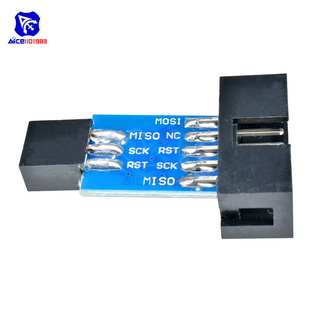 10-контактный Стандартный 6-контактный конвертер diymore для Arduino ATMEL STK500 AVRISP USBASP |