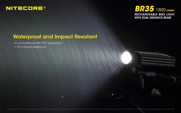 Nitecore BR35 1800 люмен 2xcree XM-L2 U2 встроенный 6800 мА/ч Батарея пакет двойной расстояние