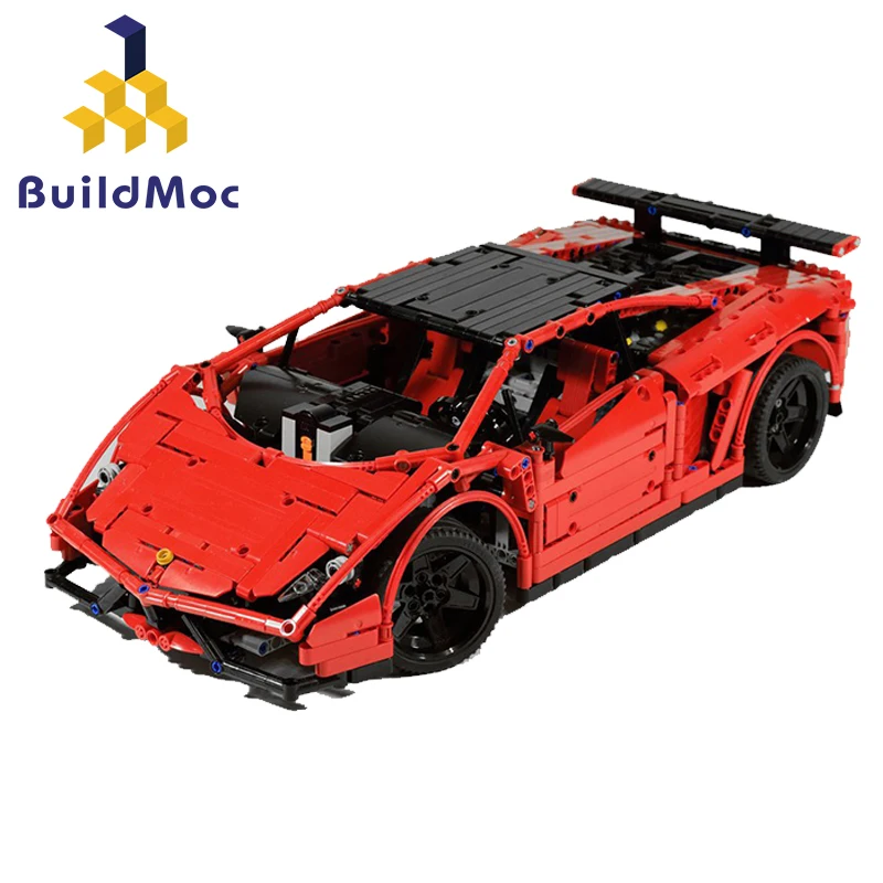 C21702 No motor BuildMoc для MOC Lamborghini Audi R8 V10 Ferrarii 458 Строительные блоки Набор игрушек DIY развивающий подарок для детей на день рождения - Цвет: C21702 No motor