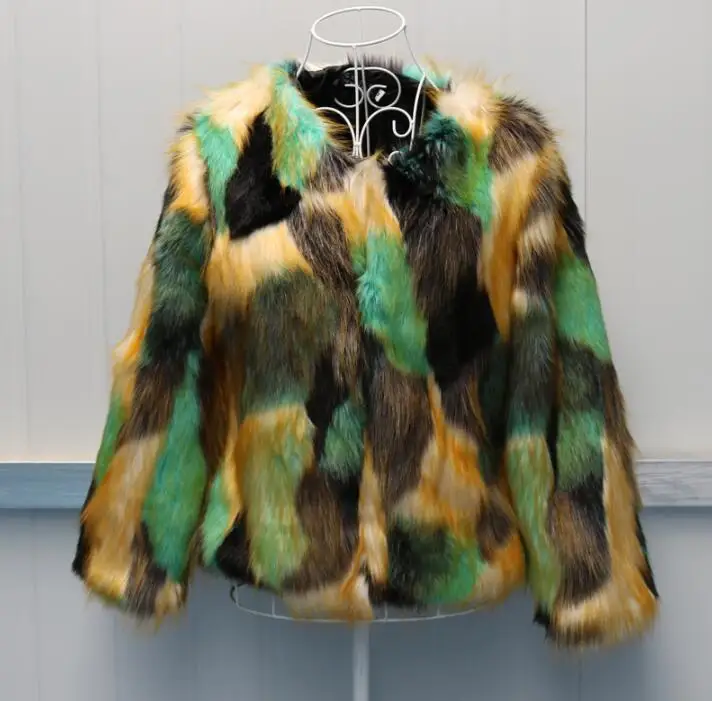 Autumn faux mink fur leather jacket womens multicolor warm fur leather short coat women loose jackets winter thicken fashion