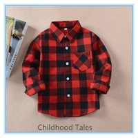 new product childrens plaid shirt boys and girls middle and small childrens cotton coat