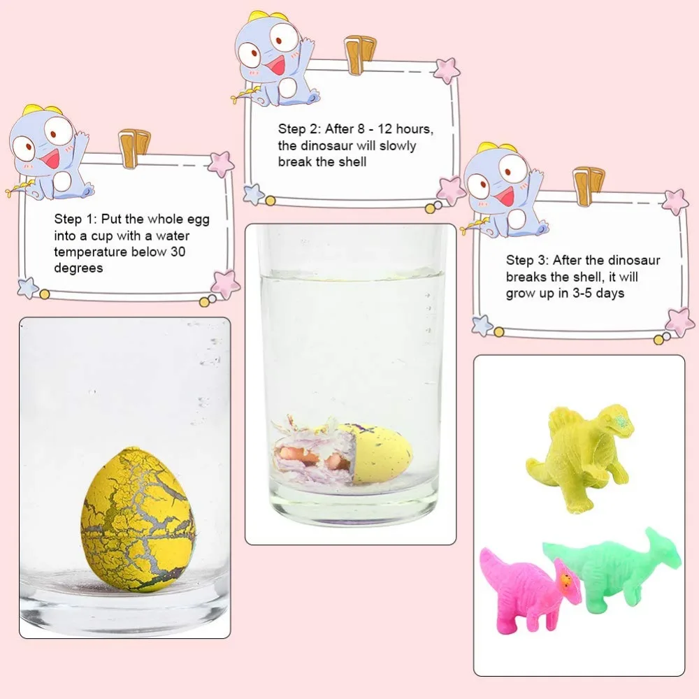 10Pcs Magic Hatching Growing Dinosaur Eggs Party Favors Novelty Gag Toys For Child Kids Educational Gifts | Дом и сад