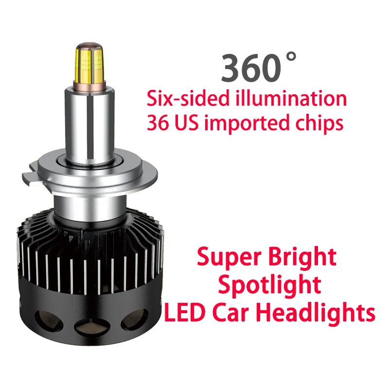 Автомобильные передсветильник фары 360 градусов лампы H7 светодиодные H11 H8 H9 9005 9012