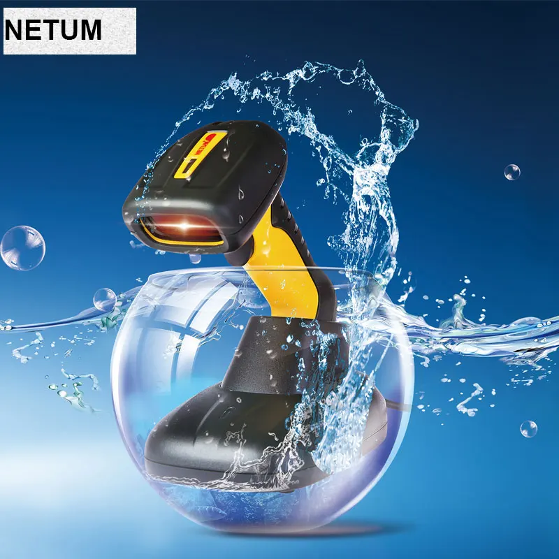 NETUM NT-1202W 2,4G беспроводной 2D сканер штрих-кодов и NT-1203 Bluetooth считыватель штрих-кодов qr-кодов IP67 водонепроницаемый с базой легкая зарядка